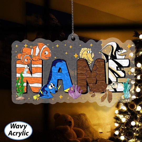 Discover Custom Finding Nemo Christmas Ornament, Disney Nemo Characters Ornament, Marlin Gill Dory Bubbles Crush, WDW Family Xmas Tree Decor, DTA035