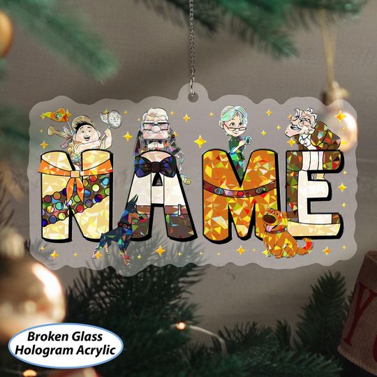 Discover Custom Pixar Up Christmas Ornament, Disney Up Movie Characters Ornament, Carl And Ellie Russell Charles Dug, WDW Xmas Couple Ornament DTA039