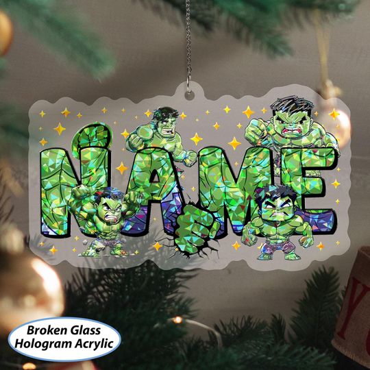 Discover Customized Hulk Christmas Ornament, Disney Avengers Hulk Chibi Ornament, Cute Green Hulk Superhero Xmas Hanging, Marvel Holiday Gift, NVA755