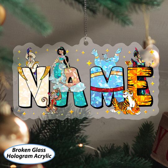 Discover Custom Aladdin Christmas Ornament, Disney Aladdin Characters Ornament, Jasmine Princess Xmas Ornament, WDW Boy Girl Birthday Decor, DTA033