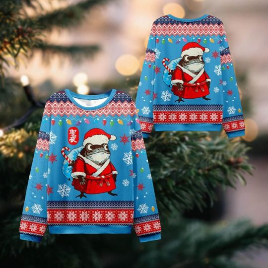 Discover Christmas Frog Brings Gifts Ugly Sweater, Santa Frog Xmas Sweater, Frog Meme Holiday Sweatshirt For Men Women, Animals Sweater Gifts