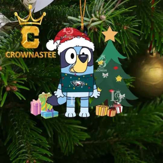 XMAS US Stock Philadelphia Eagles BlueyDad Christmas football Acrylic Ornament