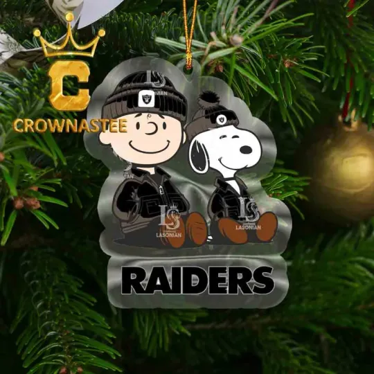 XMAS US Stock Las Vegas Raiders Snooy Sport football Ornament