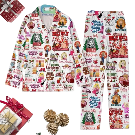 Dolly Parton Have A Merry Christmas What Would Dolly Do Pajamas Set