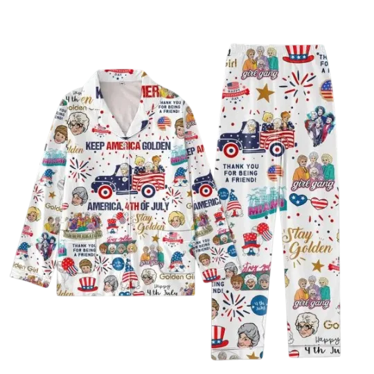 Discover The Stay Golden Independence Day America Pajamas Set