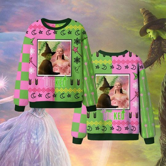 Wicked Ugly Christmas Sweater, Defy Gravity Broomstick Magic Wand Shirt, Wizard of Oz Movie Merch, Christmas Gift For Her