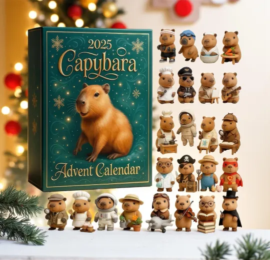 Discover Capybara Advent Calendar 2025, 24 Day Acrylic Christmas Ornaments Decor