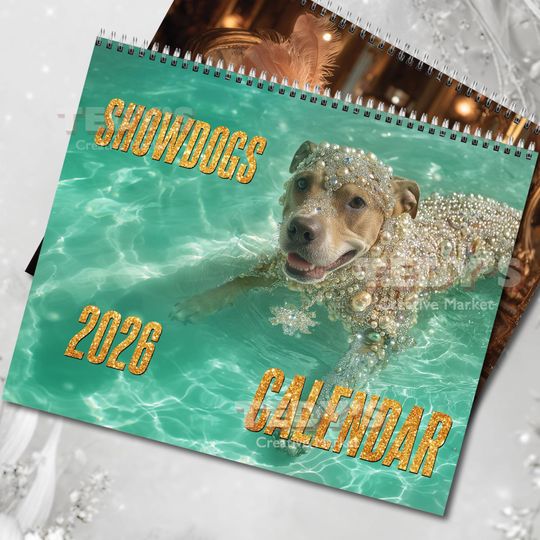Discover Showdogs 2026 Wall Calendar, Funny Dog Calendar, White Elephant Gift Secret Santa, Christmas Gift for Dog Lovers, The life of a Showdog