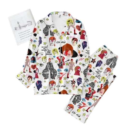 Discover David Bowie We Can Be Heroes Just For One Day Pajamas Set