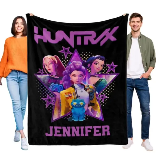Discover Huntrix Kpop Demon Hunters Blanket, Kpop Demon Hunters Fleece Blanket