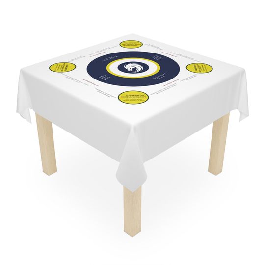 Discover White Mahjong Game Tablecloth
