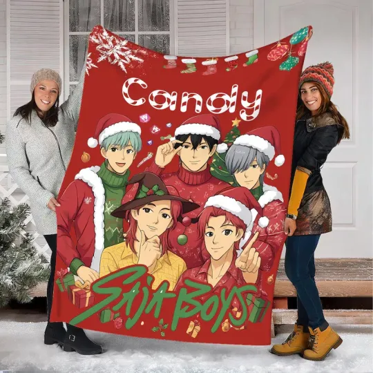 Saja Boys Christmas Blanke, Kpop Demon Hunter Custom Name Fleece Blanket