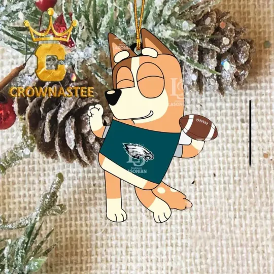 Discover XMAS Philadelphia Eagles Chilli BlueyDad football Acrylic Ornament