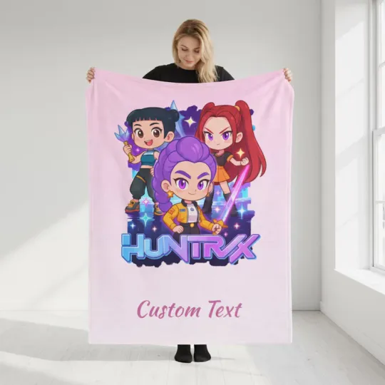 Discover KPop Demon Hunters Blanket: Custom Huntrix Fleece Blanket