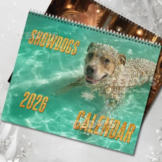 Discover Showdogs 2026 Wall Calendar, Funny Dog Calendar, Secret Santa Gift for Fans