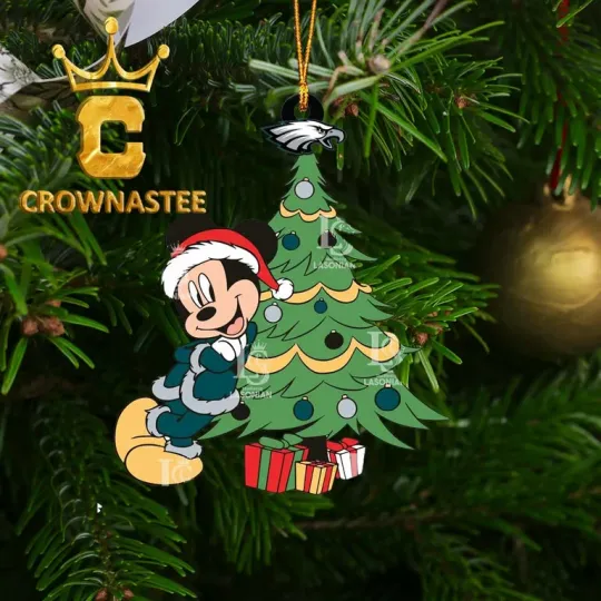 Discover XMAS Philadelphia Eagles Mickey Mouse football Christmas Ornament