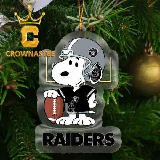 XMAS Las Vegas Raiders Stitch Christmas football Ornament