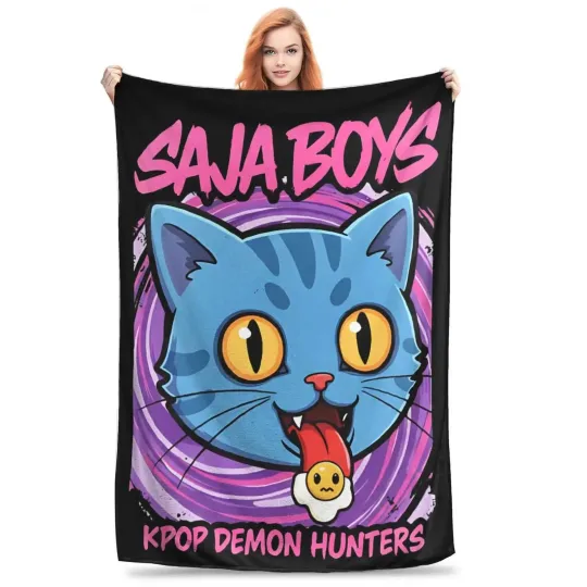 Discover Saja Boys Tiger KPOP Demon Hunters Huntrix Anime Fleece Blanket