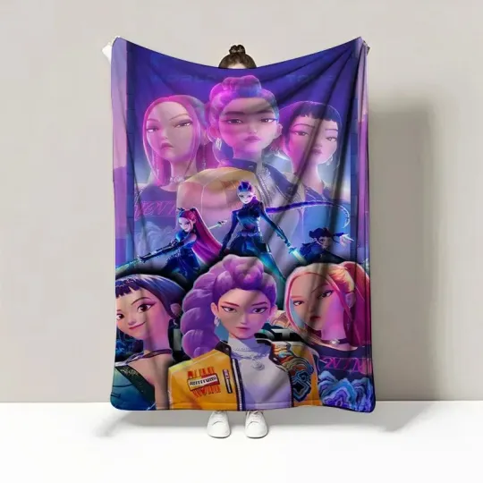 Discover Kpop Demon Hunters Blanket K Pop Huntrix Saja Boys Fleece Blanket