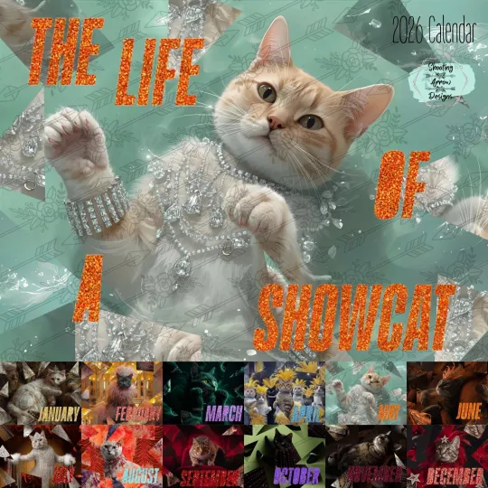 Discover The Life of a Showcat 2026 Wall Calendar, Cat Lovers TLOAS Planner