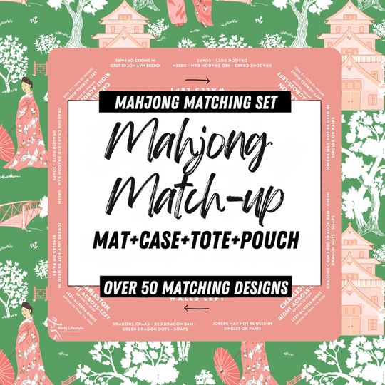 Discover Mahjong Travel Set with Neoprene Mat, Tote Bag, Pouch, Storage Case