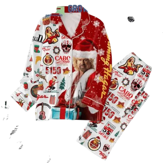 Discover Sammy Hagar Red Rocker In Christmas Pajamas Set