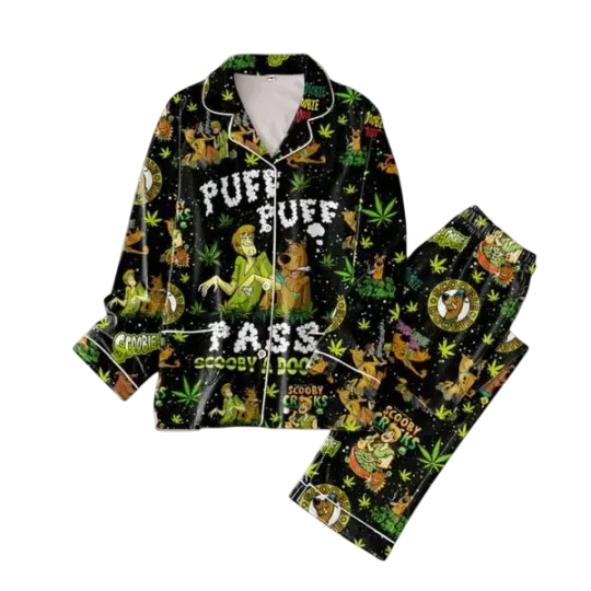 Scooby Doo Where Are You Puff Puff Pass Cannabis Pajamas Set