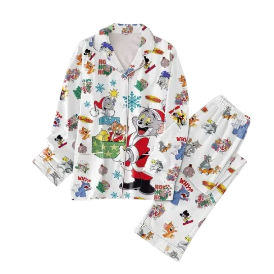 Discover Tom and Jerry Snow Christmas Pajama Set for Adults