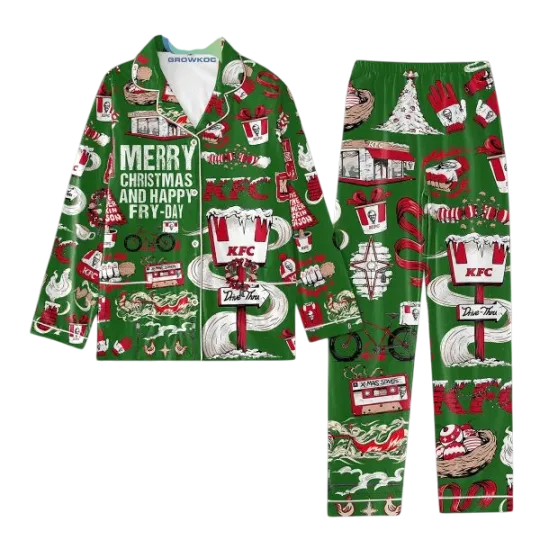 KFC Merry Christmas and Fry Day Pajamas Set for Adults