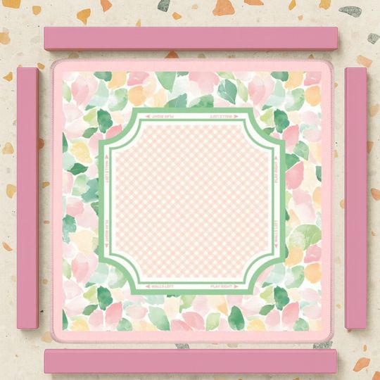 Discover Pastel Mahjong Mat with Carry Bag, Large Portable Table Cover, Pink and Green Game Mat, Mahjong Gift for Women