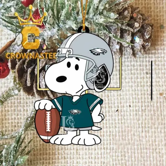 Discover XMAS US Stock Eagles Snoop Player Football football Ornament