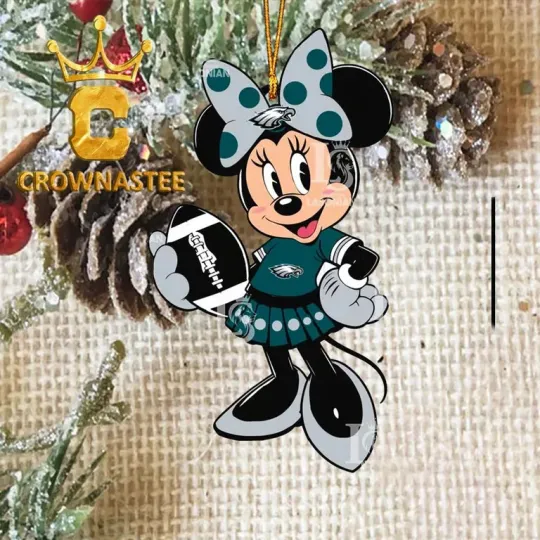 Discover XMAS US Stock Philadelphia Eagles Minnie Mouse football Acrylic Christmas Ornament