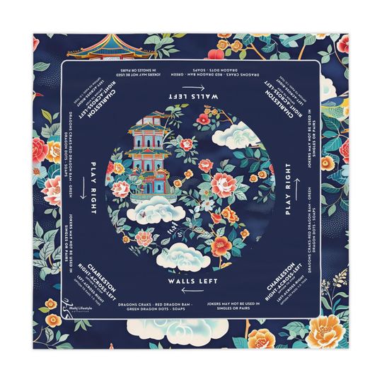 Discover Blue Mahjong Mat 34x34 | Enhance Your Game with Stylish Design | Perfect for Mahjong Enthusiasts