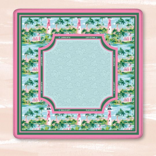 Discover Chinoiserie Mahjong Mat, Pink Game Mat, American Mahjong Accessories, Mahjong Table Mat, Mahjong Tile Mat