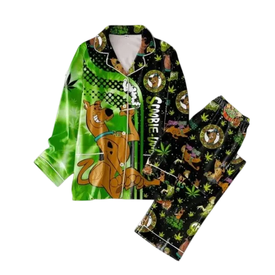 Scooby Doo Neon Galaxy Of Cannabis Pajamas Set