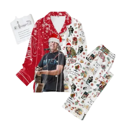 Discover Neil Young Christmas Pajamas Set for Adults
