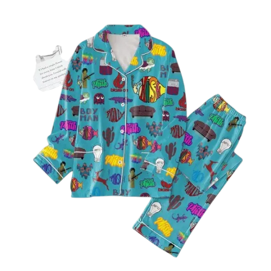 Discover Phish Boy Man Blaze On Blue Pajamas Set
