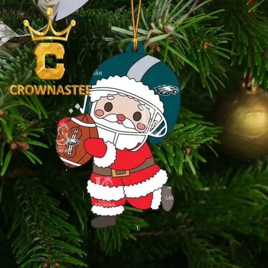 Discover XMAS Eagles Santa Claus Cute football Ornament