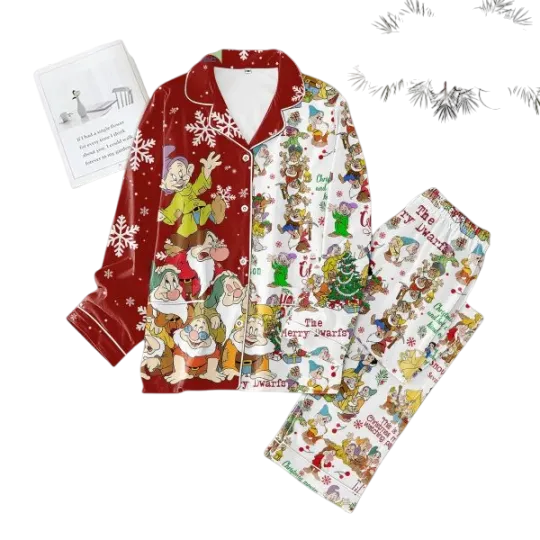 Snow White and the Seven Dwarfs Christmas Pajama Set for Adults