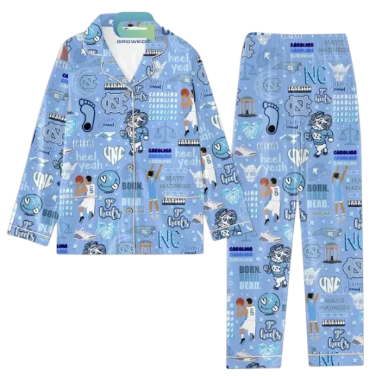 North Carolina Tar Heels Born Bred Dead Pajamas Set