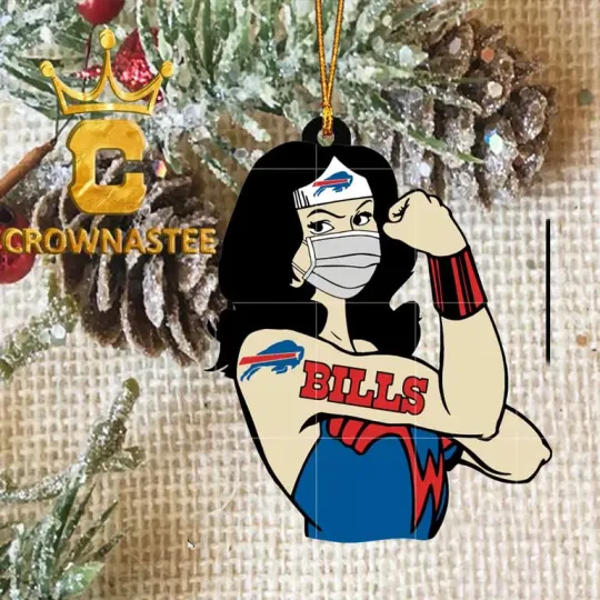 XMAS Buffalo Bills Wonder Woman football Acrylic Ornament