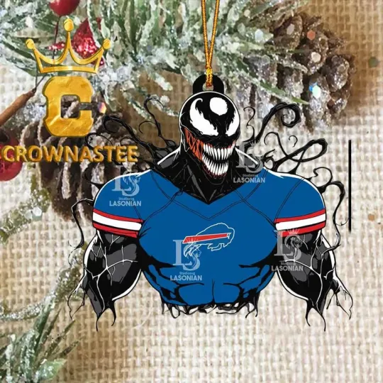 XMAS Buffalo Bills Venom Marvel football Acrylic Ornament