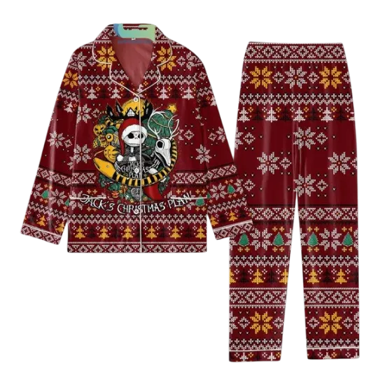Discover Jack Skellington Christmas Plan Pajamas Set for Adults