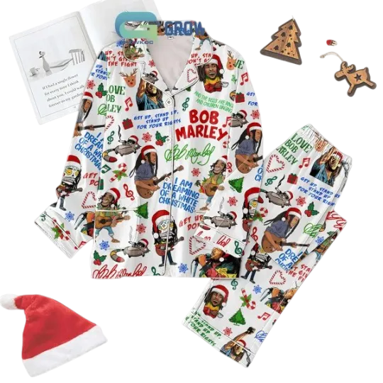 Bob Marley Dreaming For A White Christmas Pajamas Set