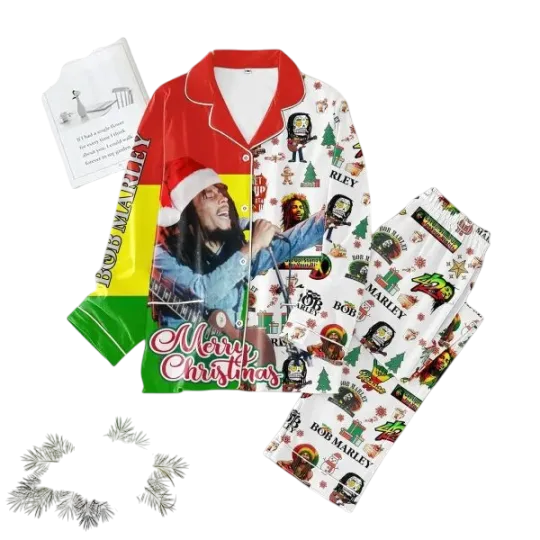 Bob Marley Just One Love Matter Merry Christmas Pajamas Set