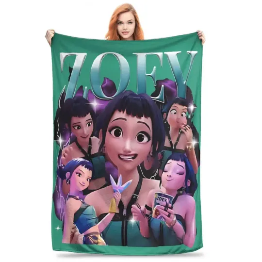 Discover ZOEY Saja Boys KPOP Demon Hunters Huntrix Anime Fleece Blanket