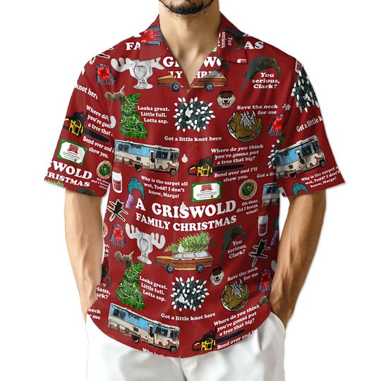 Discover Griswold Family Christmas Hawaiian Shirt, Men Women Short Sleeve Aloha Shirt, Tropical Holiday Beach Vacation Shirt