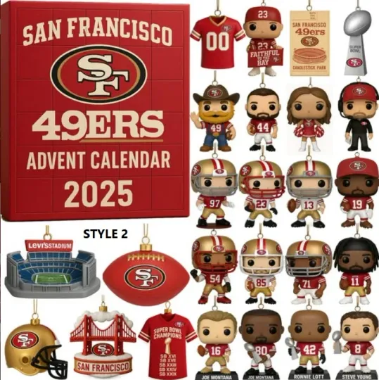 Discover San Francisco Football Inspired Advent Calendar, Christmas Holiday Countdown