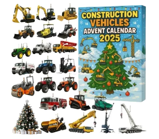 Discover 025 Construction Vehicles Advent Calendar, 24-Day Mini Truck Toys