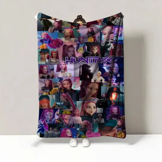 Discover Huntrix Saja Boys Kpop Demon Hunters Blanket Anime Fleece Blanket